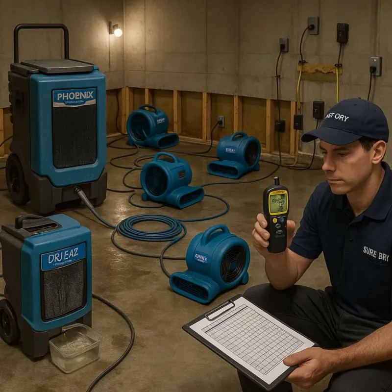 Structural Drying and Dehumidification process in Tiffin, OH